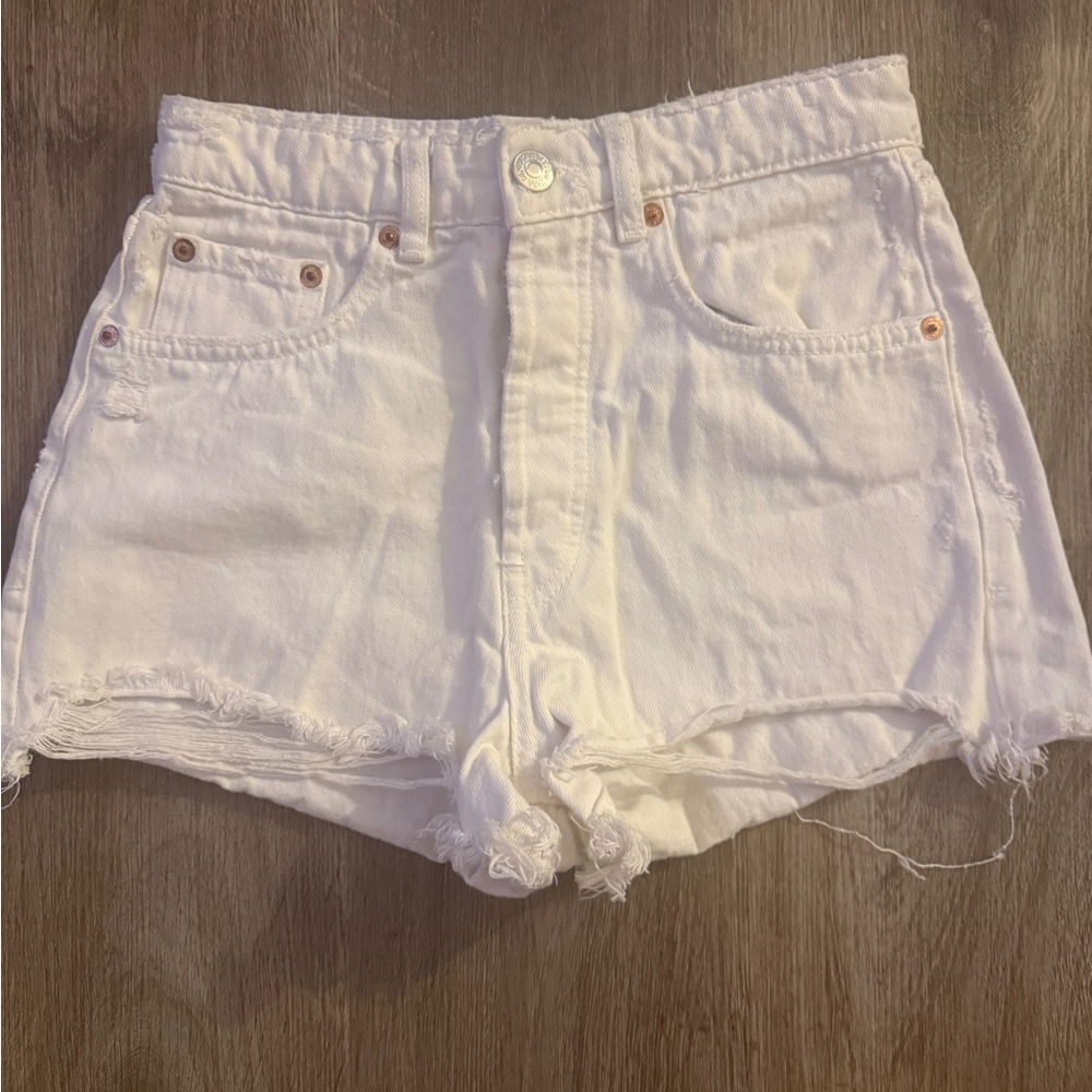 ZARA White Denim Women Shorts